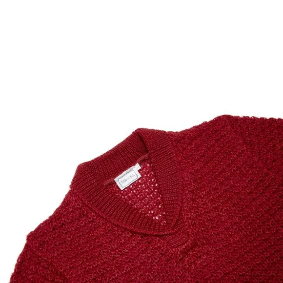 MARCEL (France) 70s, Collegiate, DK Yarn, Honeycomb Stitch, Ribbed Neckline